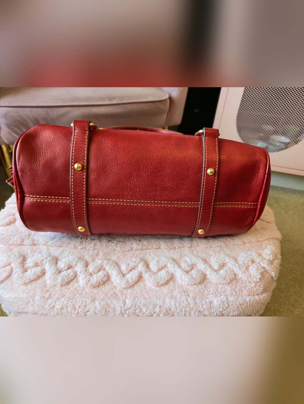 Dooney & Bourke Florentine Red Satchel In 13inch Size - Picture 6 of 8